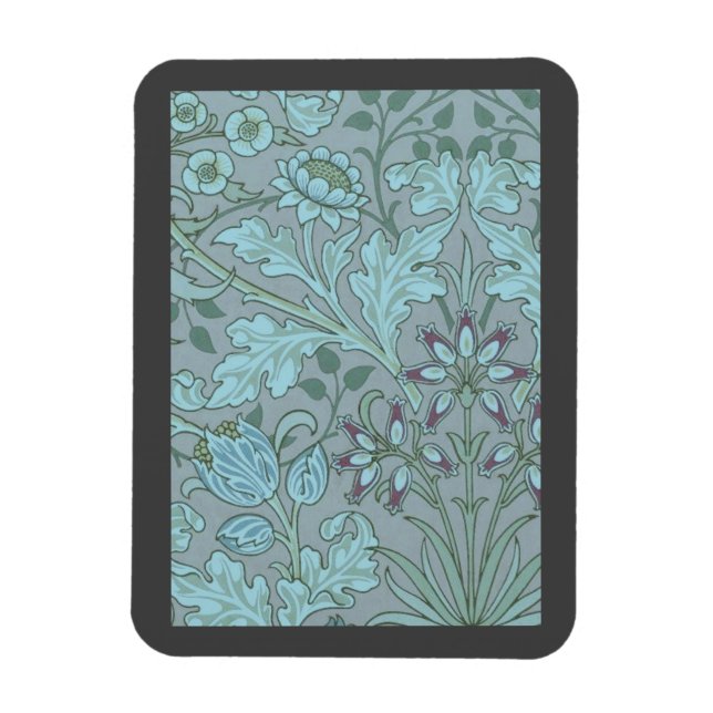 Pastellblaue Dekorative Blumen  Magnet (Vertikal)
