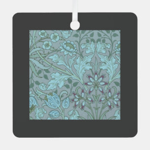 Pastellblaue Dekorative Blumen Ornament Aus Metall