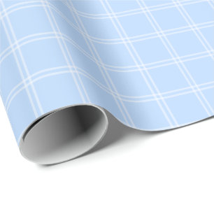 Pastellblaue Fensterpaneel-Karierung Geschenkpapier