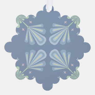 Pastellblaue florale abstrakte Wiederholung Ornament Karte