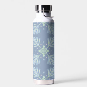 Pastellblaue florale abstrakte Wiederholung Trinkflasche