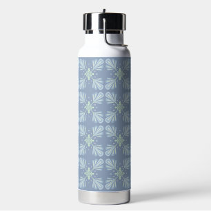 Pastellblaue florale abstrakte Wiederholung Trinkflasche