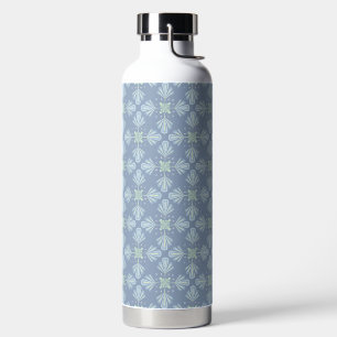 Pastellblaue florale abstrakte Wiederholung Trinkflasche