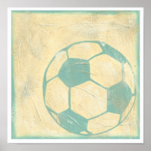 Pastellblaue Fußball von Chariklia Zarris Poster
