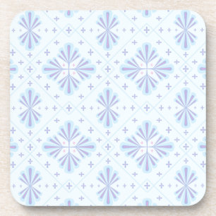 Pastellblaue geometrische Blumenseiten-Wiederholun Getränkeuntersetzer