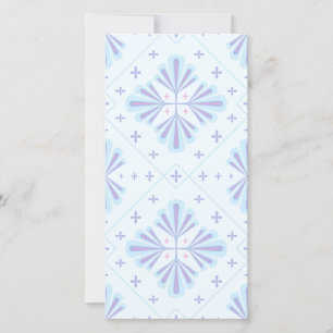 Pastellblaue geometrische Blumenwiederholung  Feiertagskarte