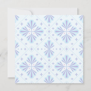 Pastellblaue geometrische Blumenwiederholung Save The Date