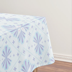 Pastellblaue geometrische Blumenwiederholung Tischdecke