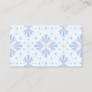 Pastellblaue geometrische Blumenwiederholung Visitenkarte