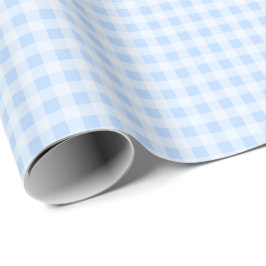 Pastellblaue Gingham-Geschenkpapier Geschenkpapier