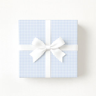 Pastellblaue Gingham-Geschenkpapier im Preppy-Stil Geschenkpapier
