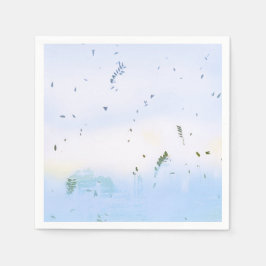 Pastellblaue grüne Blumenblatt-Designpapierserviet Serviette
