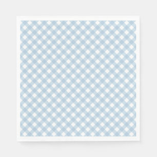 Pastellblaue Karo-Einstand-Geburtstagsservietten Serviette