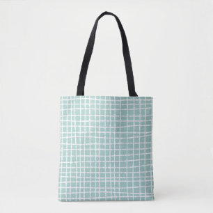 Pastellblaue Karo-Muster Chic und Praktisch Tasche
