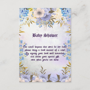 Pastellblaue kleine Blütenknospen-Blumen-Babyshowe Begleitkarte