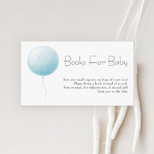 Pastellblaue Luftballon-Junge-Baby-Shower-Bücher-A Begleitkarte