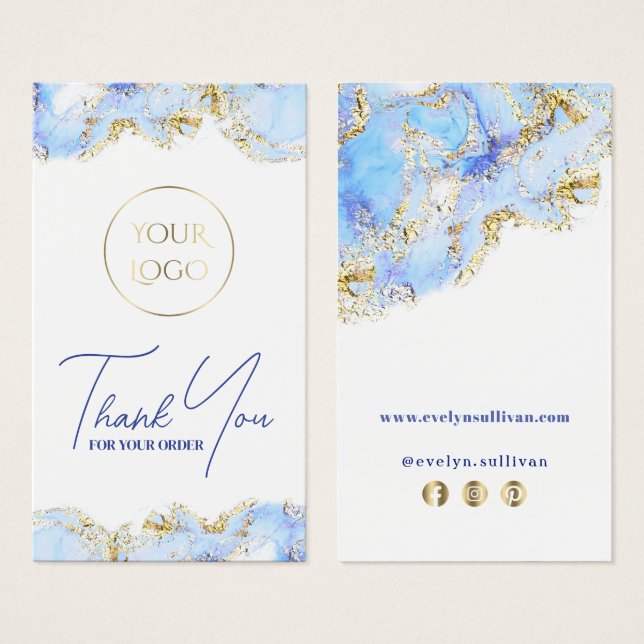 Pastellblaue Marmorverpackung (Vorne & Hinten)