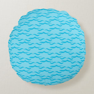 Pastellblaue Meereswellen Friedlicher Ozean Rundes Kissen