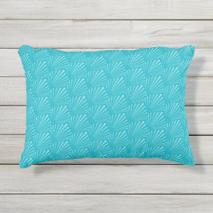 Pastellblaue Muschel Silhouette Diagonale Linien K Kissen Für Draußen