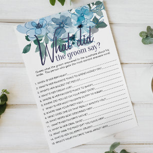 Pastellblaue Rosen-Spiel - Was würde der Bräutigam Flyer