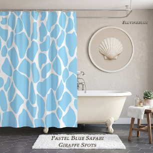 Pastellblaue Safari-Giraffenflecken-Badezimmerdeko Duschvorhang