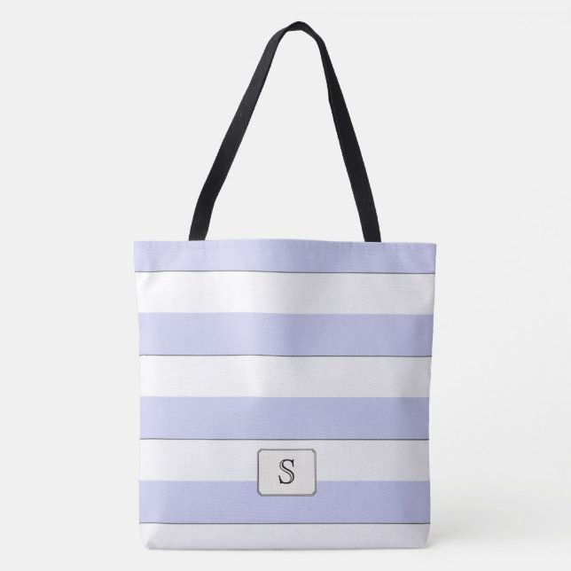 Pastellblaue Streifen auf jedem farblich angepasst Tasche (Vorderseite)