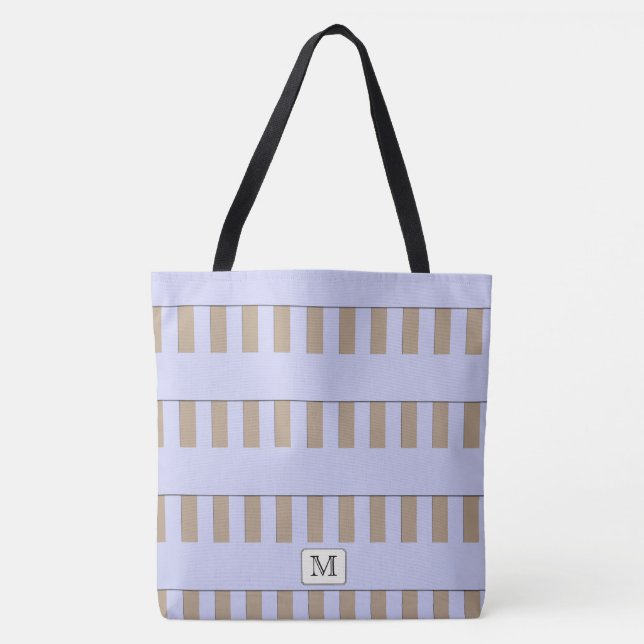Pastellblaue Streifen auf jedem farblich benutzerd Tasche (Vorderseite)