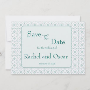 Pastellblaue Trauung Save The Date