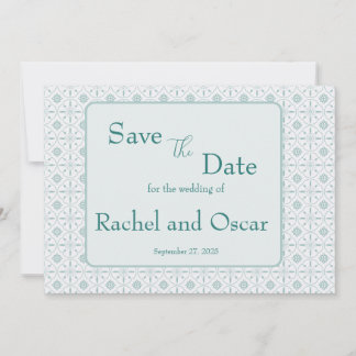 Pastellblaue Trauung Save The Date