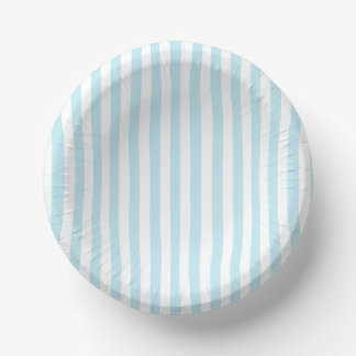 Pastellblaue und weiße gestreifte Papier-Schale Pappteller
