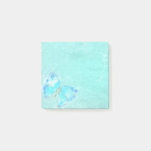 Pastellblaue Wasserfarbenschmetterling Post-it Klebezettel