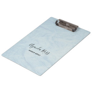 Pastellblaue Wasserfarbmarmor Klemmbrett