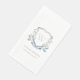 Pastellblaue Wildblume Wappen Serviette