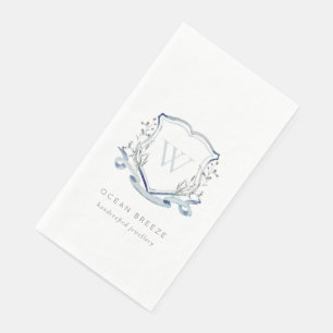 Pastellblaue Wildblume Wappen Serviette