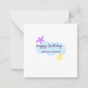 Pastellblaue Wolken Sterne lila Alles Gute zum Geb Mitteilungskarte