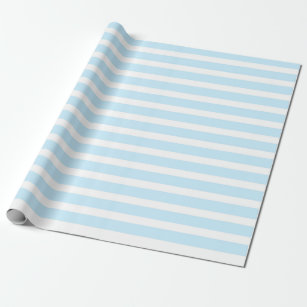 Pastellblaues und Weiß Stripes Packpapier