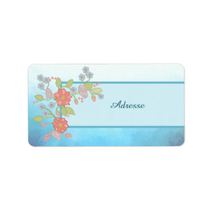 Pastellblumen Adressaufkleber