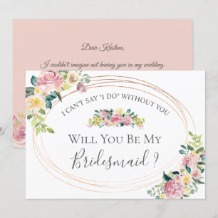 Pastellblumen-Oval-Rahmen werden Sie meine Bridesm Einladung