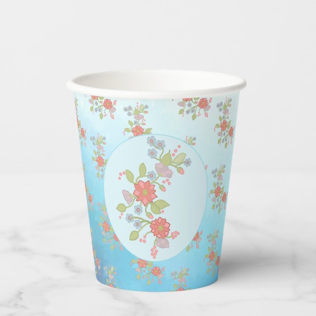 pastellblumen pappbecher (Vorderseite)