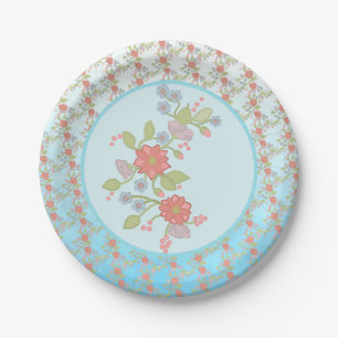pastellblumen pappteller