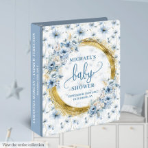 Pastellblumen und goldene Babydusche