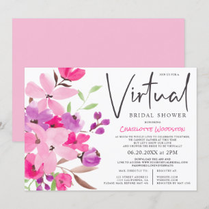 Pastellblumen, virtuelles Brautparty Einladung