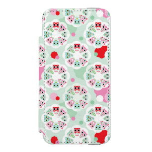PastellBlumeneulen-Hintergrundmuster Incipio Watson™ iPhone 5 Geldbörsen Hülle