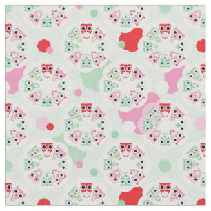 PastellBlumeneulen-Hintergrundmuster Stoff