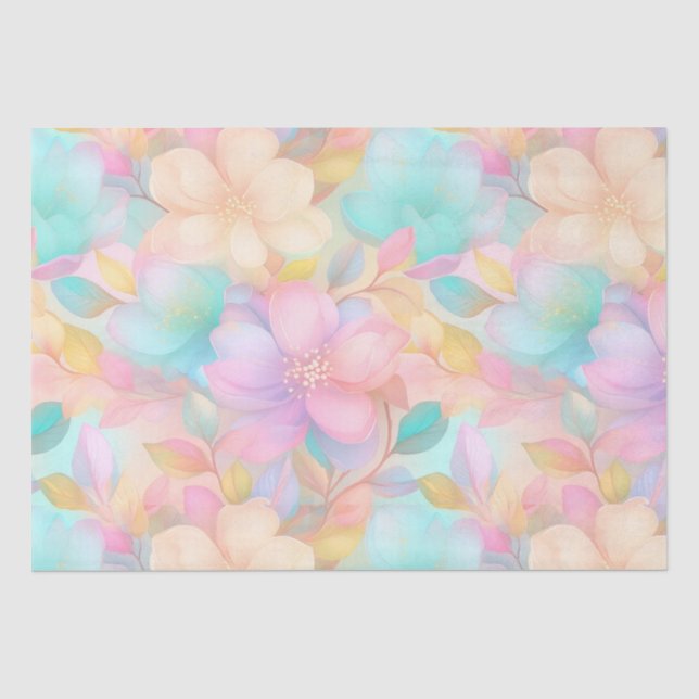 Pastellblumenmuster Seidenpapier (Vorderseite)