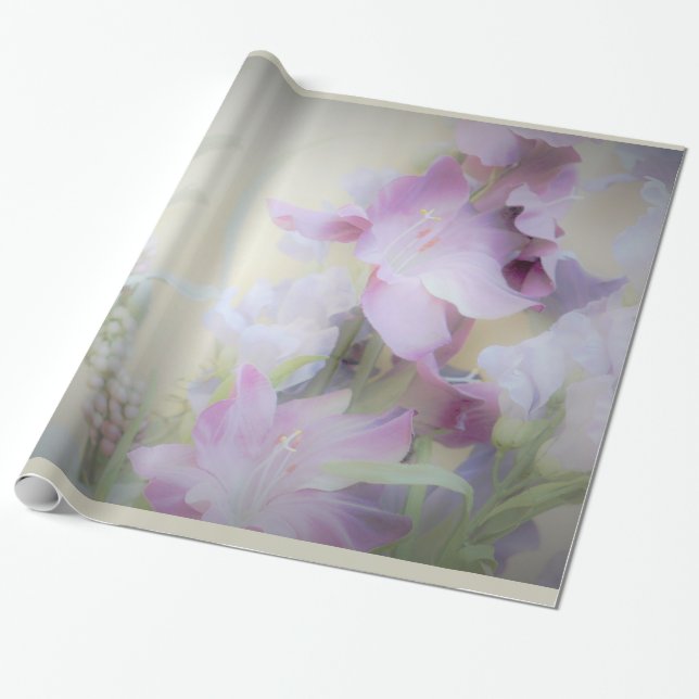 PastellblumenPackpapier Geschenkpapier (Ungerollt)