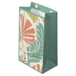 Pastellblumenreben und Blätter auf Kleine Geschenktüte