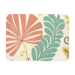 Pastellblumenreben und Blätter auf Magnet