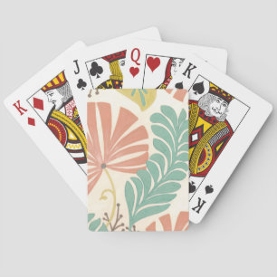 Pastellblumenreben und Blätter auf Spielkarten