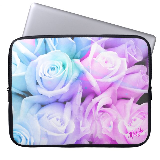 Pastellblumenwasser beständiges 15" Laptop-Hülse Laptopschutzhülle (Vorderseite)